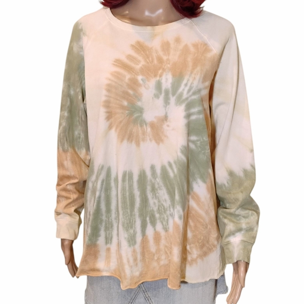 Easel Earthy Tie-Dye Long Sleeve Oversized Top - Size Medium - Picture 4 of 9